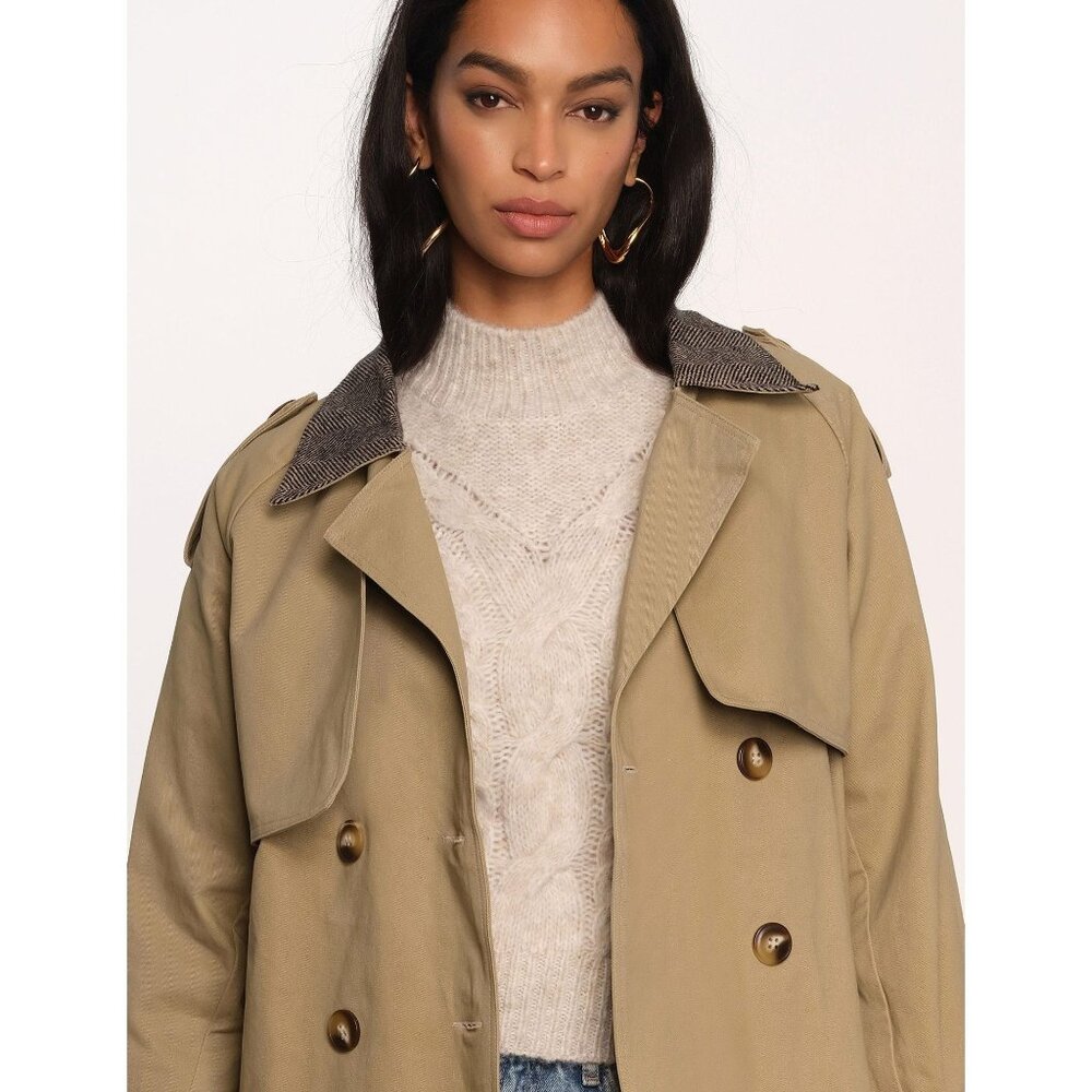 HEARTLOOM Daneela Trench Coat in Chino Small New Womens Jacket - Picture 11 of 13